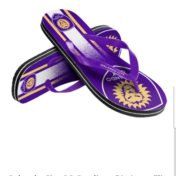 Gradient Shoes - Orlando City SC flip flops.  Size small